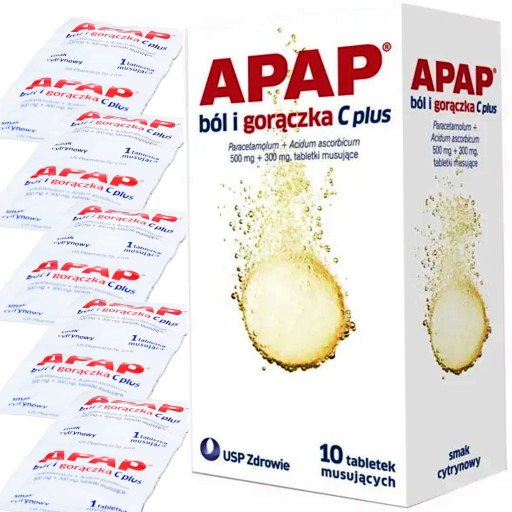 Apap ból i gorączka C plus 10 tabletek musujących