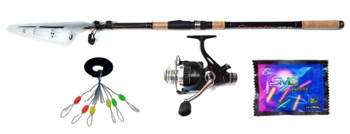 WĘDKA KARPIÓWKA ETERNITY 3,6 M KOŁOWROTEK 10 BALL + ŚWIETLIKI + STOPERKI