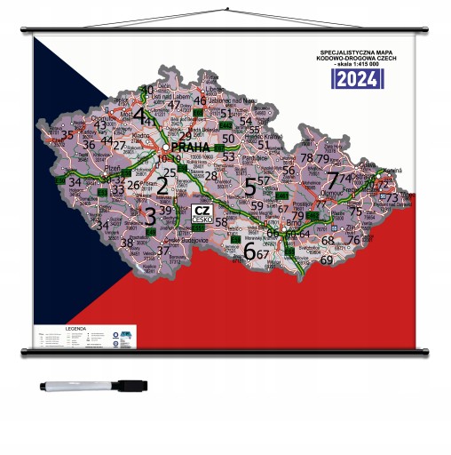 Aktualna Mapa Drogowa CZECH + kody 120x100 Aktualna 2024