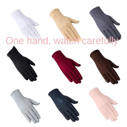 Lightweight Spring Stretchy Fingertip Touchscreen Gloves Sun Protection Tre