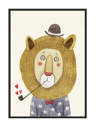 OBRAZ PLAKAT W RAMIE A4 cm Lew PD270