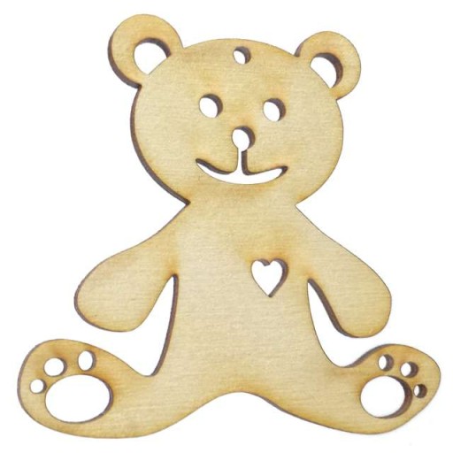 MISIU zawieszka drewniana sklejka teddy bear 8 cm