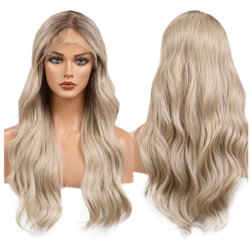 PERUKA włosy JAK NATURALNE blond brąz LACE FRONT