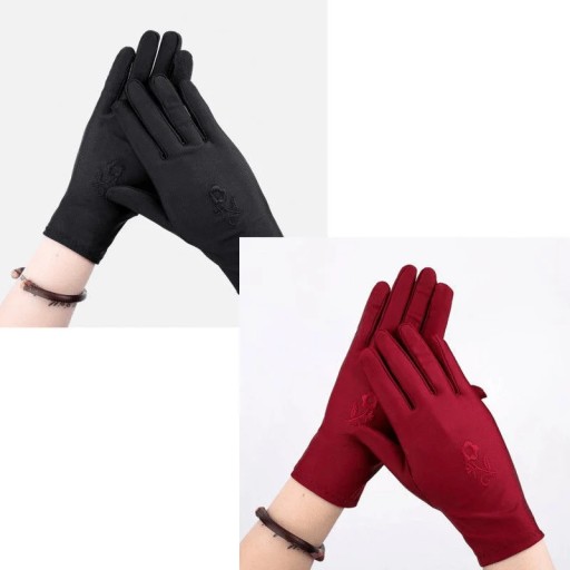 Lightweight Spring Stretchy Fingertip Touchscreen Gloves Sun Protection Tre