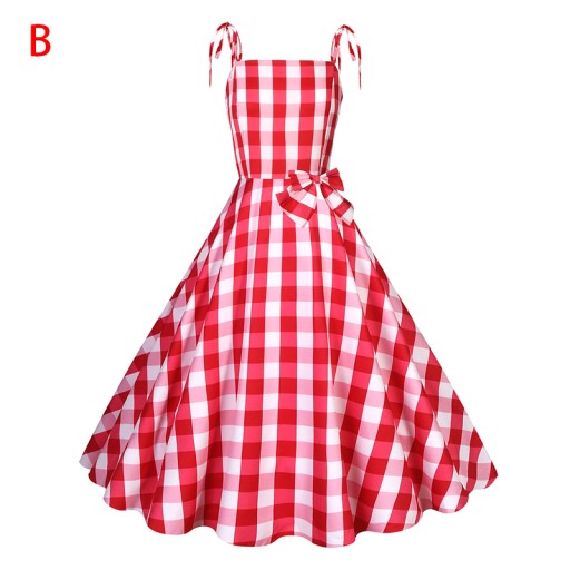Damska sukienka typu swing z lat 50. i 60. Rockabilly w kropki