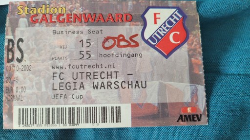Bilet FC Ultrecht - Legia Warszawa