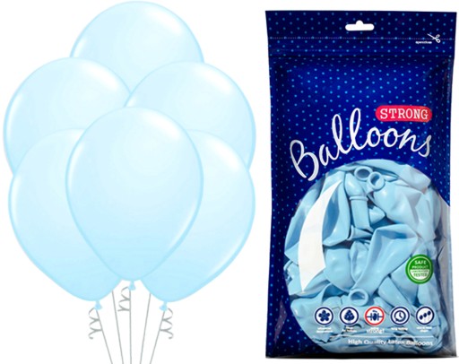BALONY PASTELOWE BŁĘKITNE 30CM URODZINY WESELE ROCZEK-50 SZTUK-SBP-0410