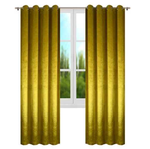 ZASŁONA GOTOWA PRZELOTKI VELVET 135x250 MUSZTARDA
