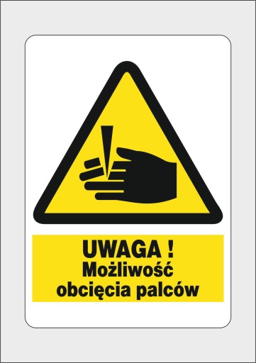 Naklejka ostrzegawcza możliwość obcięcia palców