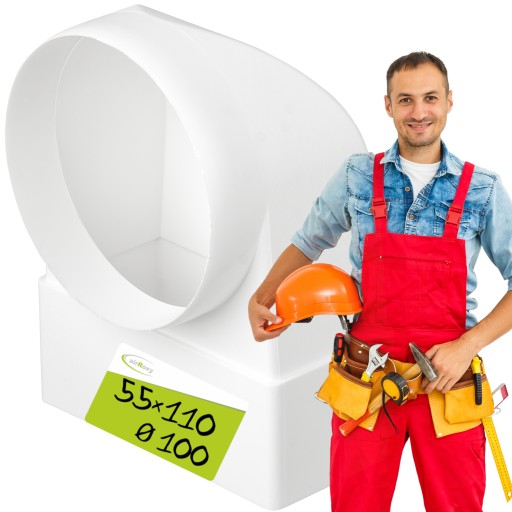 Kolano łącznikowe zmienne 55x110 / śr.100 pionowe