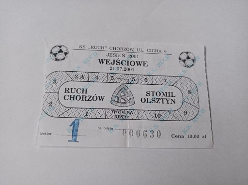 RUCH CHORZÓW - STOMIL OLSZTYN 21-07-2001