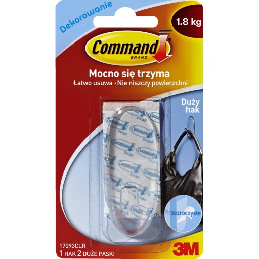 3M Command Hak wielokrotnego użytku, przezroczysty