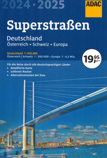 NIEMCY AUSTRIA SZWAJCARIA EUROPA ATLAS SAMOCHODOWY 2024 / 2025 ADAC