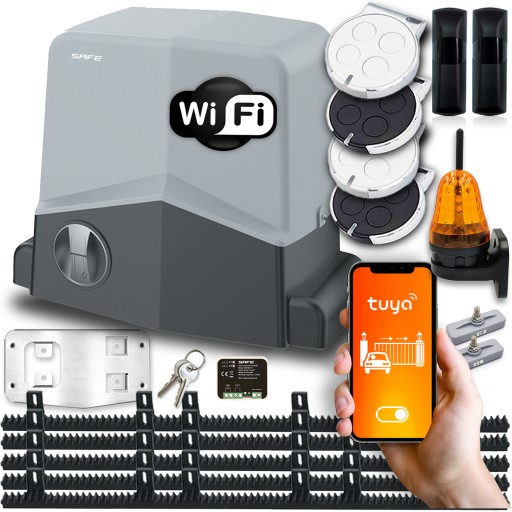 NAPĘD BRAMY PRZESUWNEJ lampa 4x pilot WIFI 5XLISTWY AUTOMAT DO BRAMY TUYA