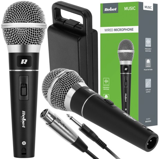 ESTRADOWY MIKROFON DYNAMICZNY WOKAL KARAOKE + ETUI