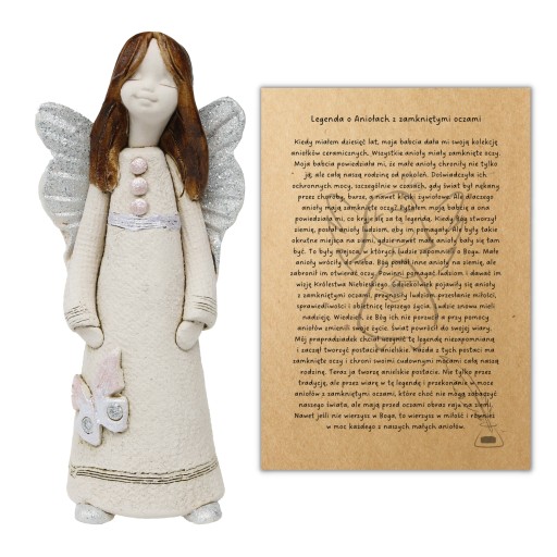 ANIOŁ STRÓŻ FIGURKA CERAMICZNA OZDOBA