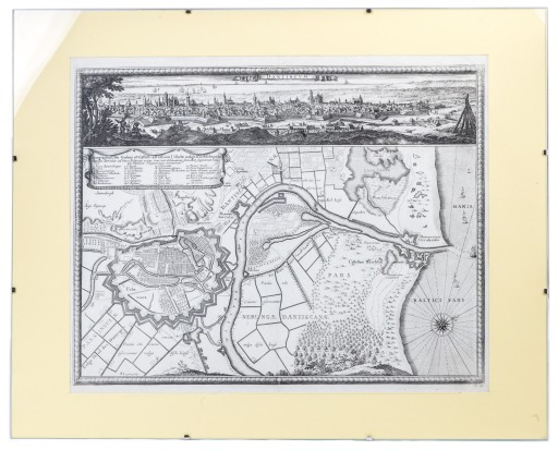 DAHLBERGH GDAŃSK W 1655r. RYCINA DAHLBERGA 1655 MIEDZIORYT 1696r. ORYGINAŁ