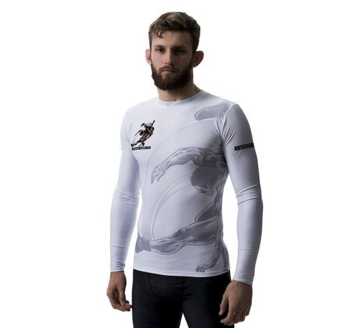 Rashguard dł. rękaw męski WRESTLING BIAŁY 3XL EXTREME HOBBY