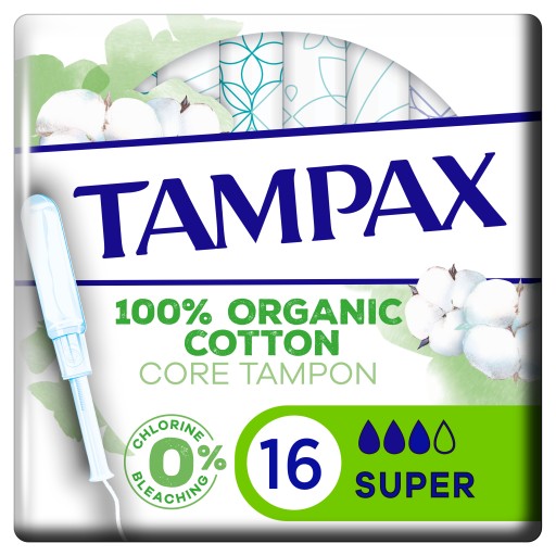 Tampony TAMPAX ORGANIC SUPER 16 sztuk z aplikatorem