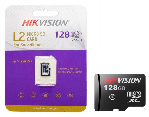 Karta microSDXC Hikvision HS-TF-L2 128Gb do kamer IP wytrzymała