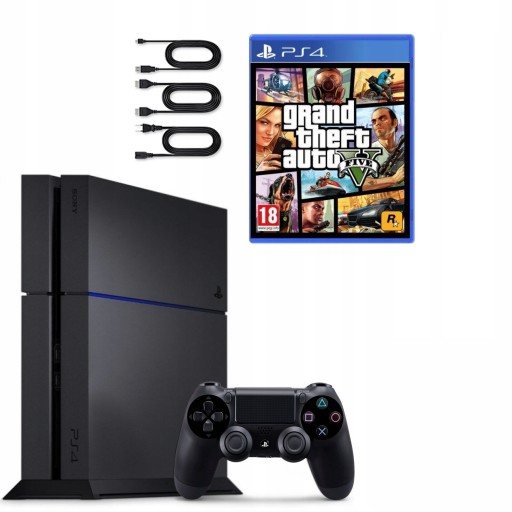 PLAYSTATION 4 PS4 500GB HDR + PAD GRA GTA V |PEŁEN ZESTAW Z GWARANCJĄ