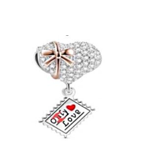 Charms Serce srebrne Zawieszka Srebro S925