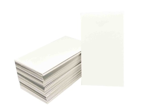 Cenówki białe 9x5cm 90x50mm kreda mat 350g