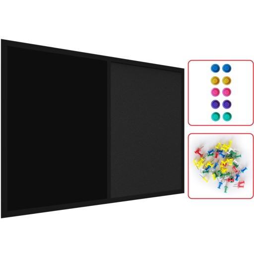 Tablica COMBI czarna korkowa magnetyczna 60x40 cm