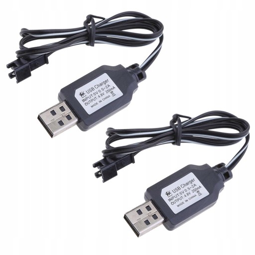 2x 4,8 V kabel USB do ładowarki akumulatorów