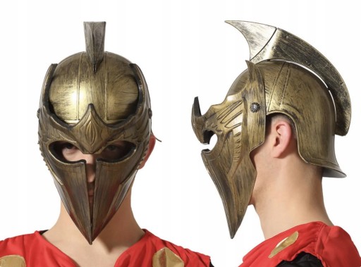 HEŁM SPARTANINA Z PRZYŁBICĄ DO STROJU WOJOWNIKA SPARTA