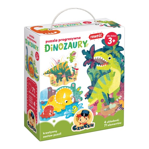CzuCzu DINOZAURY puzzle progresywne 3+