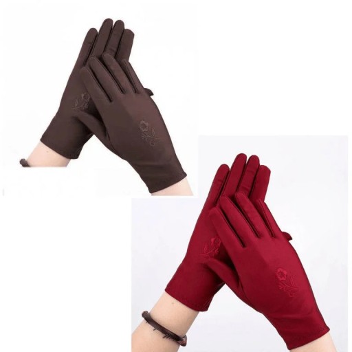 Lightweight Spring Stretchy Fingertip Touchscreen Gloves Sun Protection Tre