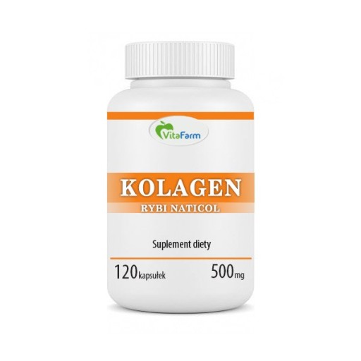 KOLAGEN RYBI MORSKI 120 kaps. 500 mg SKÓRA, WŁOSY, PAZNOKCIE, KOŚCI, STAWY