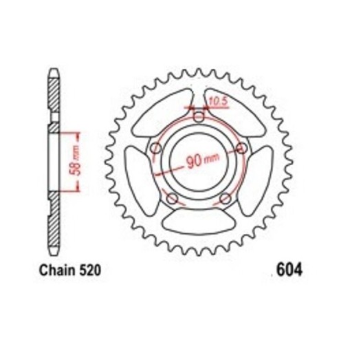 ZĘBATKA TYLNA 38 HONDA NSR 125 R 97-03