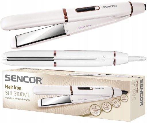 SENCOR Prostownica do włosów Tytanowa Sencor 42 W 5 stopni Biała SHI 3100VT