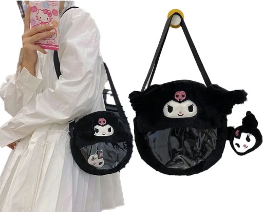 HELLO KITTY KUROMI PLUSZOWA TOREBKA MASKOTKA PLUSZAK TORBA NA RAMIĘ