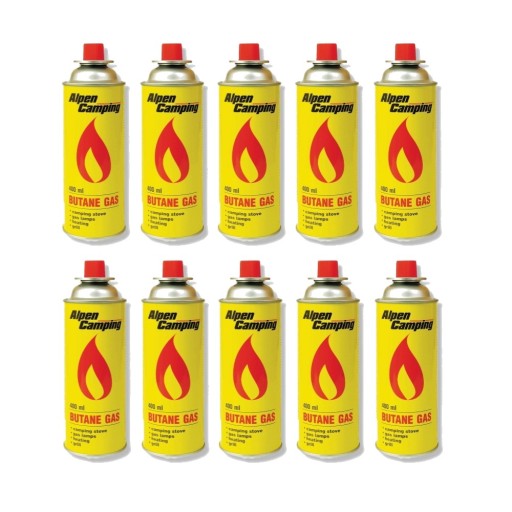 GAZ Alpen Camping 400ml x10 do Kuchenki Palnika KARTUSZ NABÓJ GAZOWY