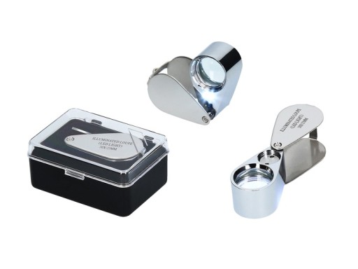 LUPA JUBILERSKA 30x - 21mm 2x LED PODŚWIETLANA ALU