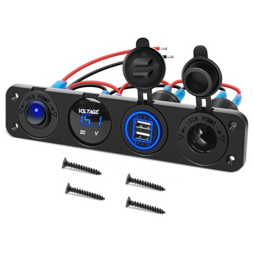PANEL ŁADOWANIA USB Z WOLTOMIERZEM DO JACHTU-06026