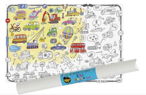 Kolorowanka podłogowa MONUMI XXL 120x80cm Pojazdy