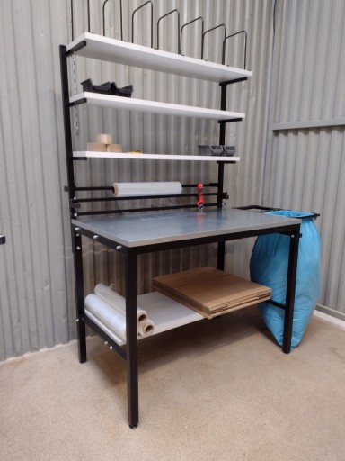 Stół do pakowania paczek 120 x 70 blat stalowy