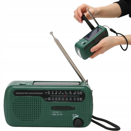 Korba ręczna Radio słoneczne AM FM SW1 SW2