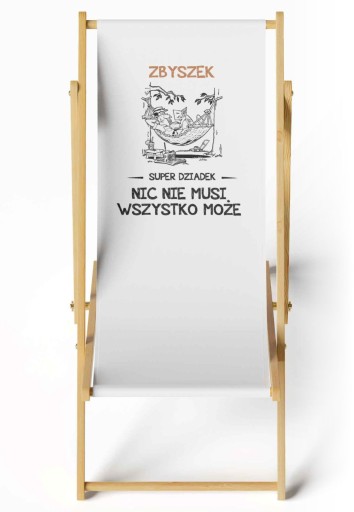Leżak ogrodowy plażowy prezent Dzień Babci Dziadka