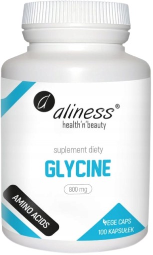Aliness Kwas aminooctowy GLICYNA 800mg Aminokwas Zmęczenie Niepokój 100kaps