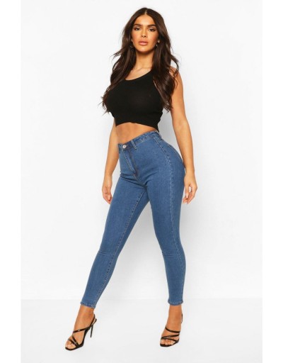 BOOHOO SPODNIE JEANSY DAMSKIE JASNE RURKI R.XL W019