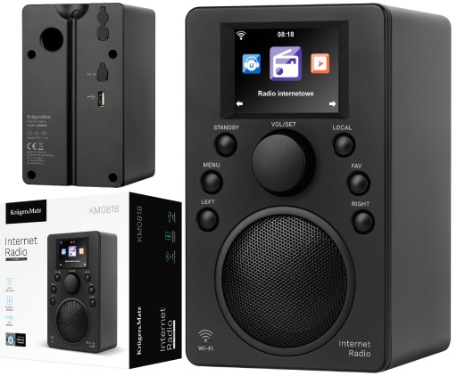 RADIO KUCHENNE INTERNETOWE KRUGER&MATZ WI-FI BT LCD PROGNOZA POGODY ALARM