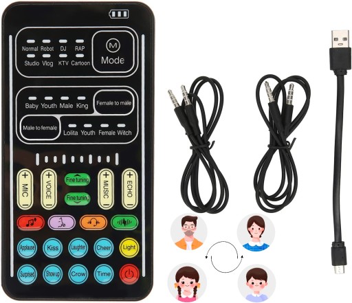 MODULATOR GŁOSU ZMIENIACZ DŹWIĘKU 8 TRYBÓW MOWY