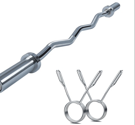 Gryf Łamany do treningu 120 cm | Sztanga łamana do ćwiczeń 10 kg | Curl Bar