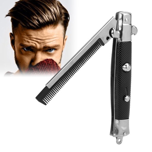 SWITCHBLADE SPRING KIESZONKOWY GRZEBIEŃ DO WĄSÓW SKŁADANY