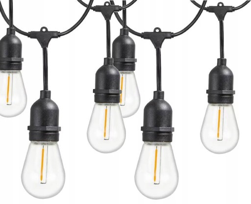 Girlanda ogrodowa LED łańcuch świetlny 20szt e27 20m
